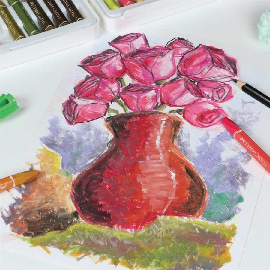 Crayon Faber Castell 12 Warna Hexagonal Oil Pastel Faber Castell